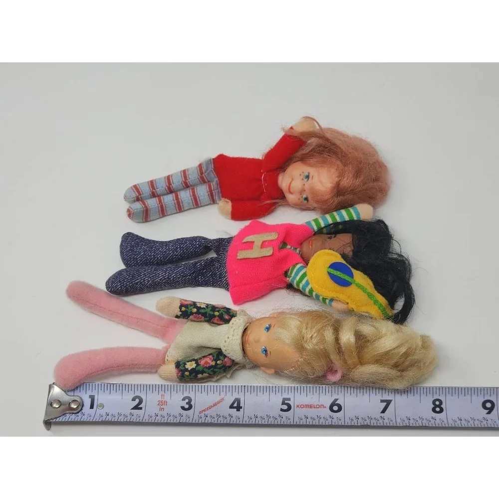 Vintage 1975 Mattel Inc Honey Hill Bunch Lot Of 3 Stuffed Guitar Included‎